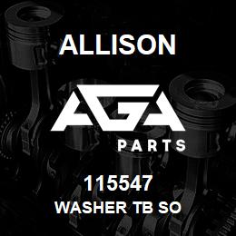 115547 Allison WASHER TB SO | AGA Parts