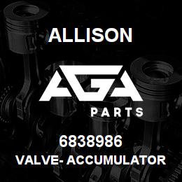 6838986 Allison VALVE- ACCUMULATOR | AGA Parts