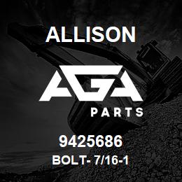 9425686 Allison BOLT- 7/16-1 | AGA Parts