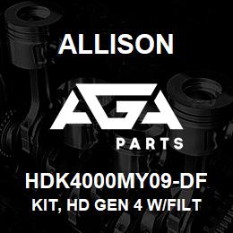 HDK4000MY09-DF Allison KIT, HD GEN 4 W/FILTER LIFE - OVERHAUL + FRICTIONS AND STEELS | AGA Parts