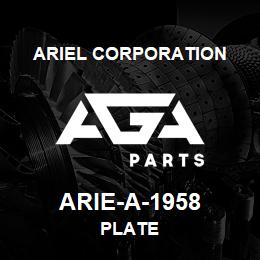 ARIE-A-1958 Ariel Corporation PLATE | AGA Parts
