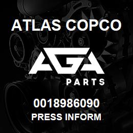 0018986090 Atlas Copco PRESS INFORM | AGA Parts