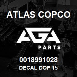 0018991028 Atlas Copco DECAL DOP 15 | AGA Parts