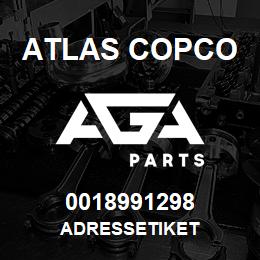 0018991298 Atlas Copco ADRESSETIKET | AGA Parts