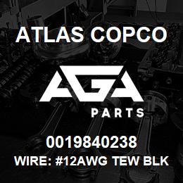 0019840238 Atlas Copco WIRE: #12AWG TEW BLK, 600 V. 90 | AGA Parts
