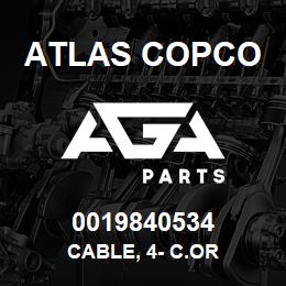 0019840534 Atlas Copco CABLE, 4- C.OR | AGA Parts