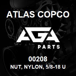 00208 Atlas Copco NUT, NYLON, 5/8-18 UNF | AGA Parts