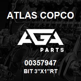 00357947 Atlas Copco BIT 3"X1"RT | AGA Parts