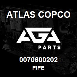 0070600202 Atlas Copco PIPE | AGA Parts