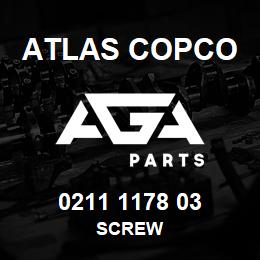 0211 1178 03 Atlas Copco SCREW | AGA Parts