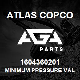 1604360201 Atlas Copco MINIMUM PRESSURE VALVE | AGA Parts