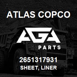2651317931 Atlas Copco SHEET, LINER | AGA Parts