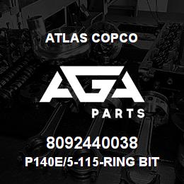 8092440038 Atlas Copco P140E/5-115-RING BIT SET | AGA Parts