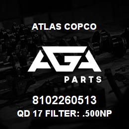 8102260513 Atlas Copco QD 17 FILTER: .500NPT | AGA Parts