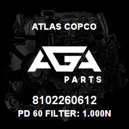 8102260612 Atlas Copco PD 60 FILTER: 1.000NPT | AGA Parts