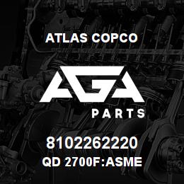 8102262220 Atlas Copco QD 2700F:ASME | AGA Parts