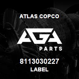 8113030227 Atlas Copco LABEL | AGA Parts
