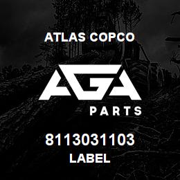 8113031103 Atlas Copco LABEL | AGA Parts