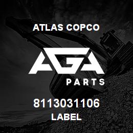 8113031106 Atlas Copco LABEL | AGA Parts
