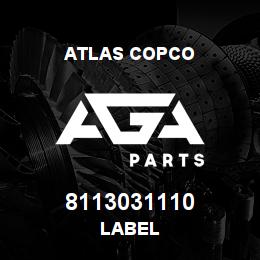 8113031110 Atlas Copco LABEL | AGA Parts