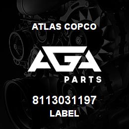 8113031197 Atlas Copco LABEL | AGA Parts