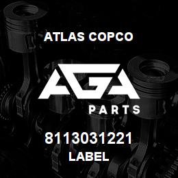 8113031221 Atlas Copco LABEL | AGA Parts