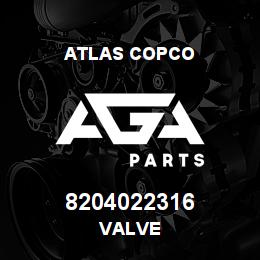 8204022316 Atlas Copco VALVE | AGA Parts