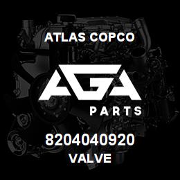 8204040920 Atlas Copco VALVE | AGA Parts