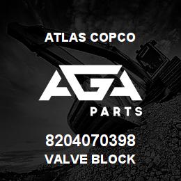 8204070398 Atlas Copco VALVE BLOCK | AGA Parts