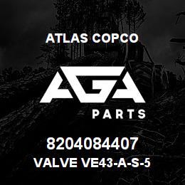 8204084407 Atlas Copco VALVE VE43-A-S-5 | AGA Parts