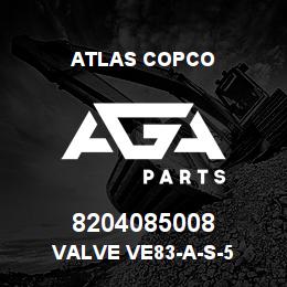8204085008 Atlas Copco VALVE VE83-A-S-5 | AGA Parts