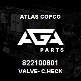 822100801 Atlas Copco VALVE- C.HECK | AGA Parts