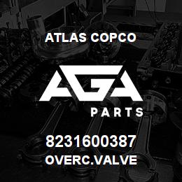 8231600387 Atlas Copco OVERC.VALVE | AGA Parts