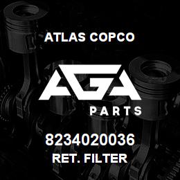 8234020036 Atlas Copco RET. FILTER | AGA Parts