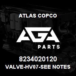 8234020120 Atlas Copco VALVE-HV07-SEE NOTES FOR REPL. | AGA Parts