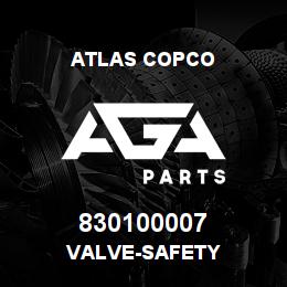 830100007 Atlas Copco VALVE-SAFETY | AGA Parts