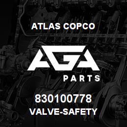 830100778 Atlas Copco VALVE-SAFETY | AGA Parts
