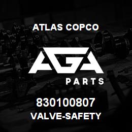 830100807 Atlas Copco VALVE-SAFETY | AGA Parts