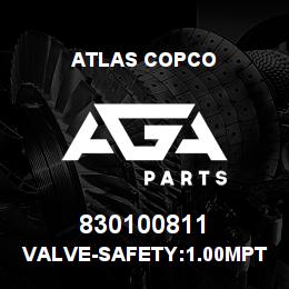 830100811 Atlas Copco VALVE-SAFETY:1.00MPT 160PSI | AGA Parts