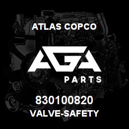 830100820 Atlas Copco VALVE-SAFETY | AGA Parts