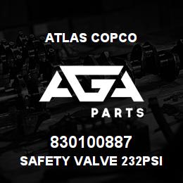 830100887 Atlas Copco SAFETY VALVE 232PSI | AGA Parts