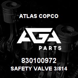 830100972 Atlas Copco SAFETY VALVE 3/814 | AGA Parts