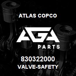 830322000 Atlas Copco VALVE-SAFETY | AGA Parts