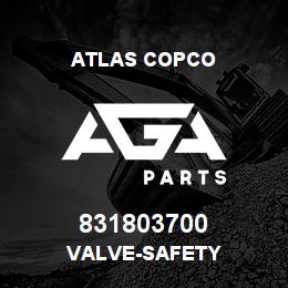 831803700 Atlas Copco VALVE-SAFETY | AGA Parts