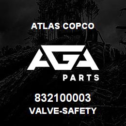 832100003 Atlas Copco VALVE-SAFETY | AGA Parts