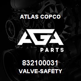 832100031 Atlas Copco VALVE-SAFETY | AGA Parts