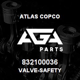 832100036 Atlas Copco VALVE-SAFETY | AGA Parts