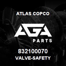 832100070 Atlas Copco VALVE-SAFETY | AGA Parts