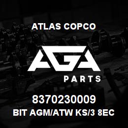 8370230009 Atlas Copco BIT AGM/ATW KS/3 8ECF | AGA Parts