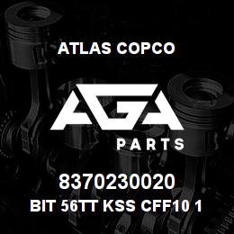 8370230020 Atlas Copco BIT 56TT KSS CFF10 10WW | AGA Parts